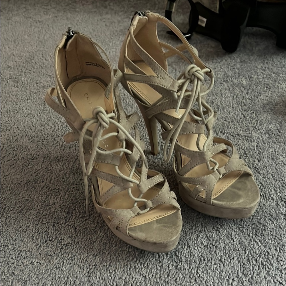 Chinese Laundry Tan Strappy Heels